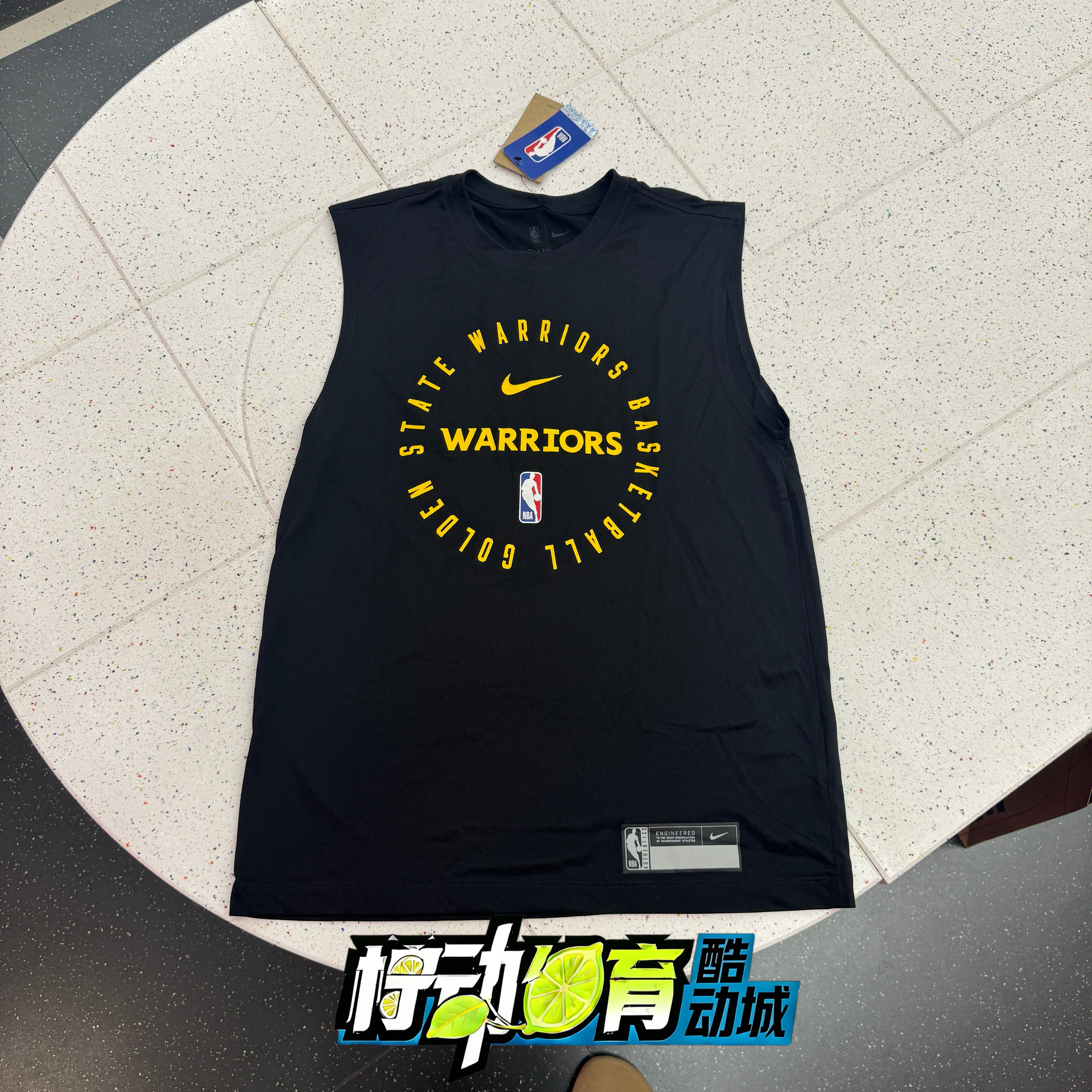 正品NIKE/耐克 金州勇士队男子速干无袖T恤投篮服美式HF1870-010