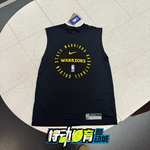 正品NIKE/耐克 金州勇士队男子速干无袖T恤投篮服美式HF1870-010