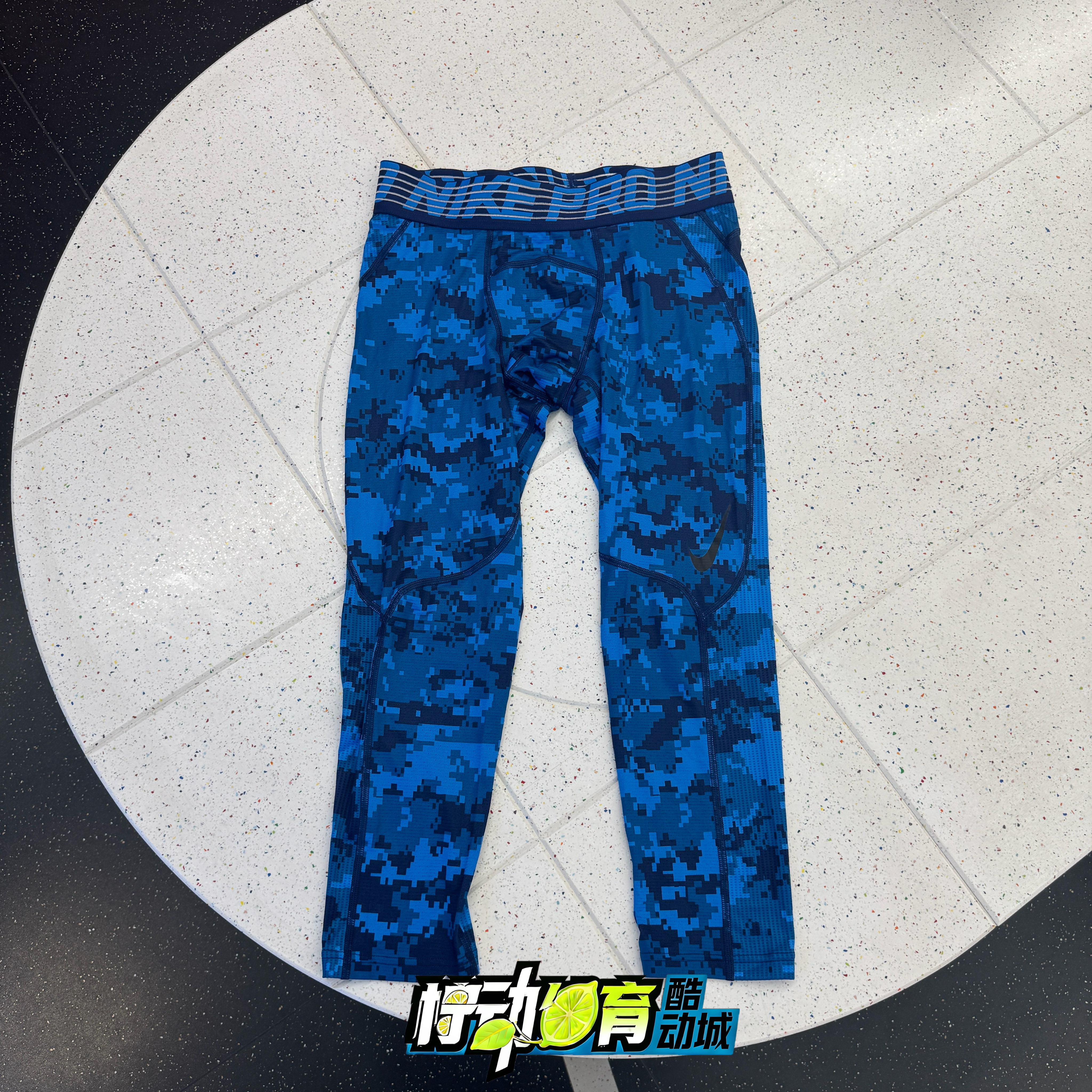 正品Nike/耐克男子速干训练篮球紧身运动训练七分裤828166-457