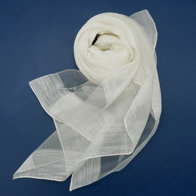 生丝竹节棉夏天空调巾植物染披肩