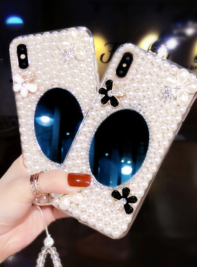 2024新款oppoFindx8pro小众手机壳简约大气x7ultrat爆款奢华珍珠x6女神款x5化妆镜带手链reno13小花气质名媛