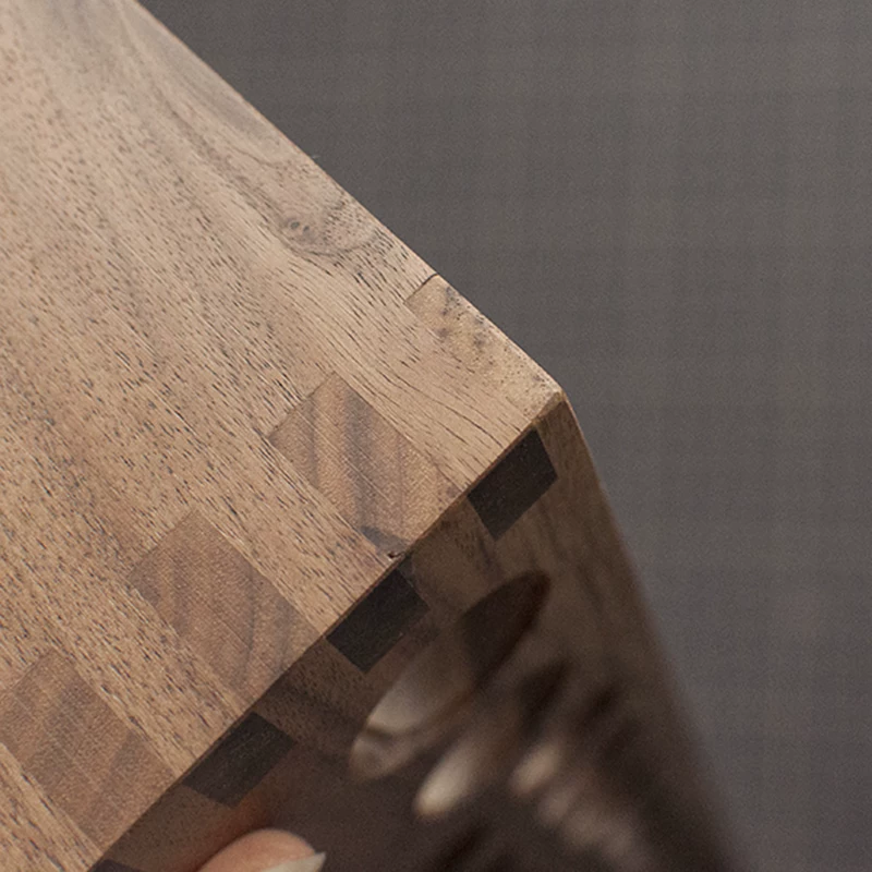 前羽 Handmade leather tools, shelf tools, storage shelf leather leather art DIY black walnut