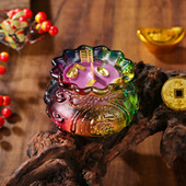 新年水晶七彩福袋琉璃聚宝盆招财进宝香薰蜡烛摆件吉祥家居装 饰