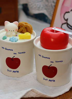 圣诞节香薰蜡烛可爱苹果生日礼物卧室香氛摆件生日礼物跨境in风