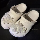 饰扣鞋 花适配crocs卡骆驰装 扣配件 配饰鞋 原创珍珠花朵花束洞洞鞋