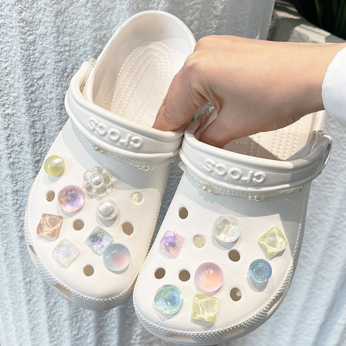 水晶珍珠链洞洞鞋配饰鞋花装饰扣