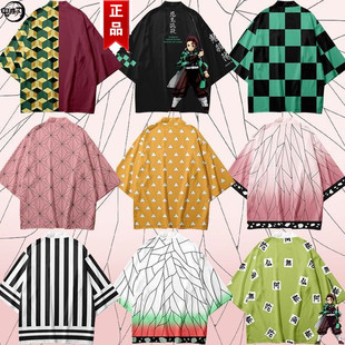 鬼灭之刃动漫周边羽织蝴蝶忍义勇衣服无一郎七分短袖T恤二次元cos