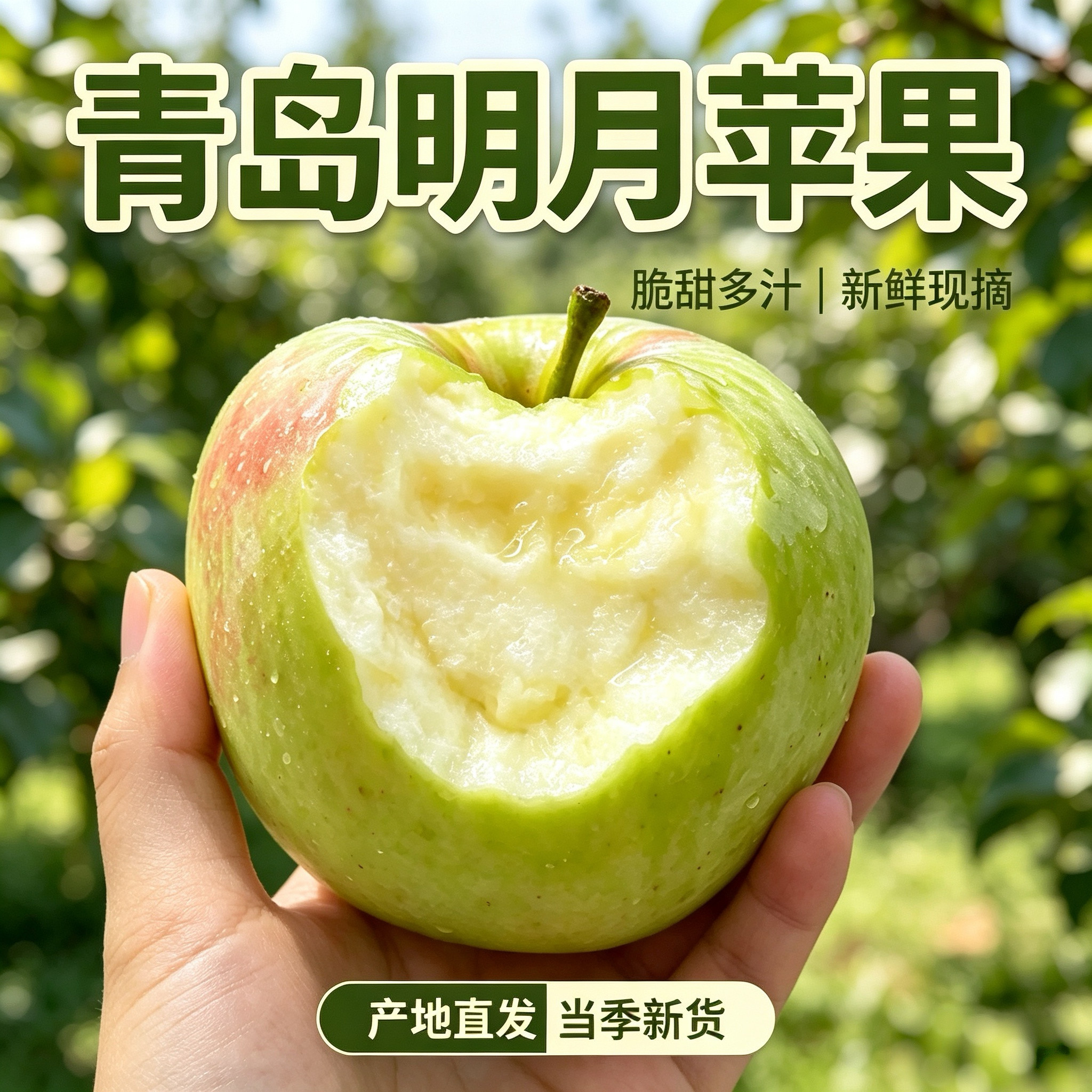 青岛明月苹果脆甜多汁当季新鲜水果日本青森青苹果酥脆顺丰包邮