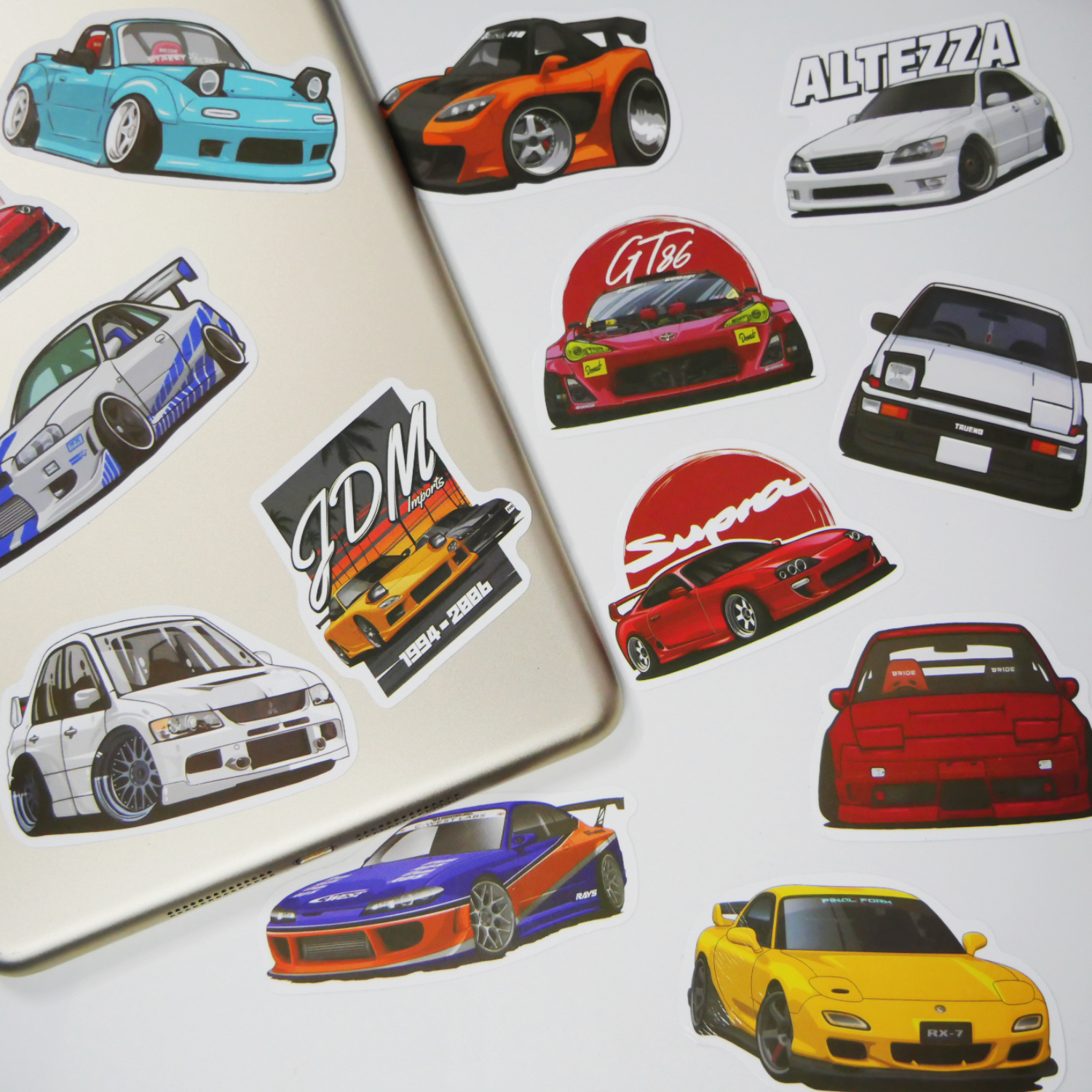 50张创意JDM汽车文化卡通防水贴纸手机笔记本电脑行李箱diy贴纸