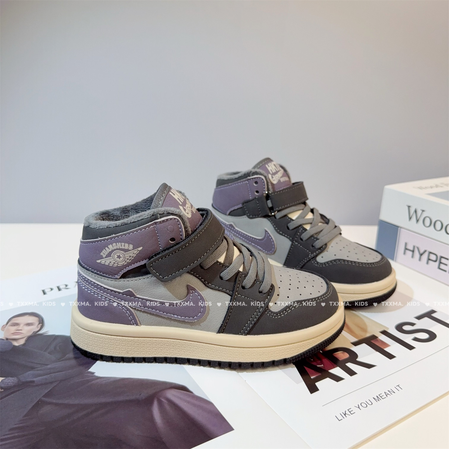 儿童运动鞋2025秋冬新款女童高帮板鞋加绒保暖中大童魔术贴休闲鞋,童鞋/婴儿鞋/亲子鞋,板鞋,淘宝优惠券,粉丝福利购,淘宝优惠卷