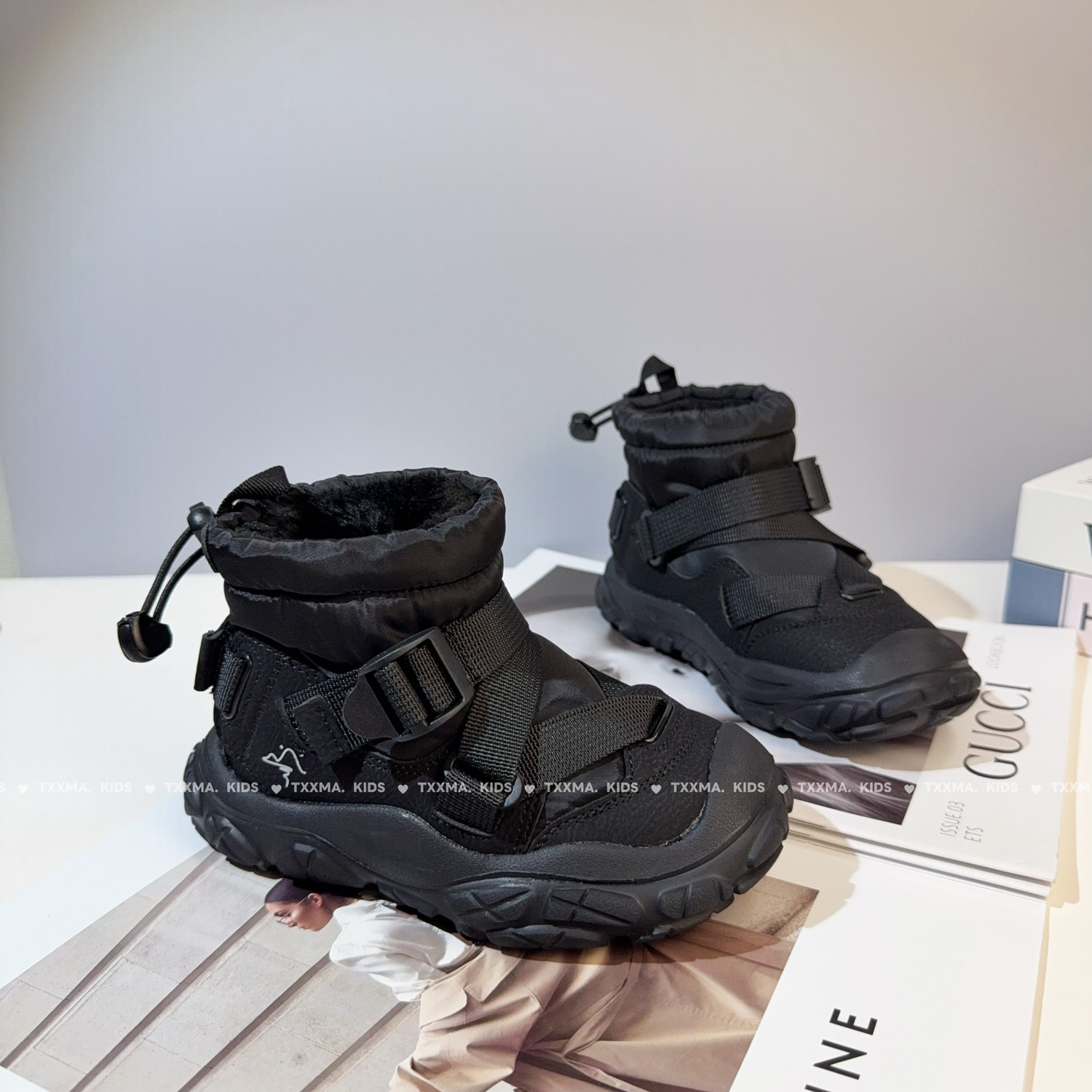 男童雪地靴2025新款冬季加绒加厚儿童鞋子女童棉鞋中大童保暖棉靴