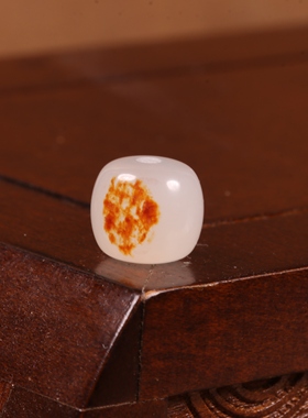 9mm老型珠新疆和田玉籽料红沁皮单珠散珠多宝手串手链配珠珠子