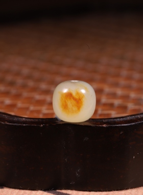 8mm老型珠新疆和田玉籽料单珠白玉珠子籽玉散珠手串单珠散珠配饰