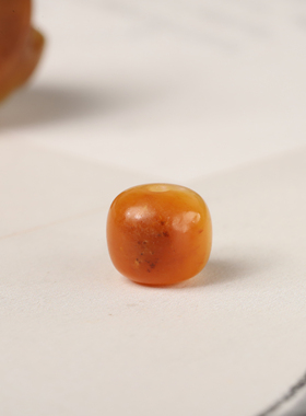 9mm红沁老型珠正宗新疆和田玉籽料红沁手串手链散玉珠子桶珠鼓珠