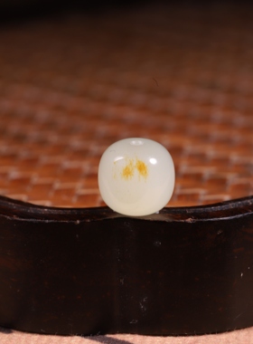 9mm白玉老型珠天然籽料圆珠散珠DIY手串半成品珠子白色玉石配珠