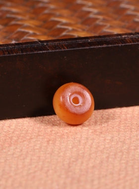 9mm黄玉平安扣单新疆和田玉黄沁籽料隔片挂件顶珠珠散珠手链配饰