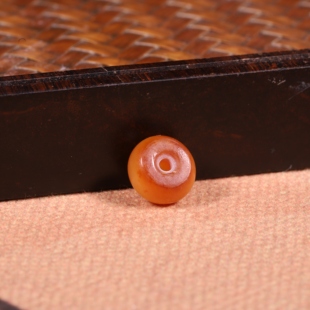 9mm黄玉平安扣单新疆和田玉黄沁籽料隔片挂件顶珠珠散珠手链配饰