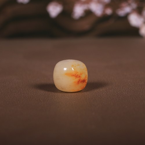 11mm老型珠红皮天然新疆和田玉籽料珠子吊坠挂件玉石配饰散珠单珠
