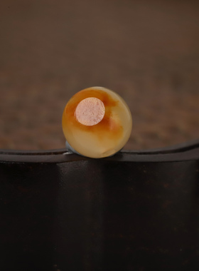 8mm红沁玉珠正宗新疆和田玉籽料红皮单珠圆珠散珠手串手持顶珠