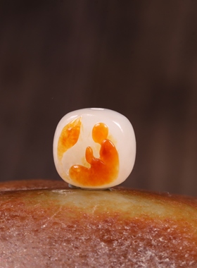 12mm老型珠天然新疆和田玉籽料悟道白玉单珠籽玉散珠多宝手串配珠