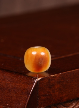 8mm老型珠正宗新疆和田玉籽料黄沁珠子天然和田玉散珠手串配珠