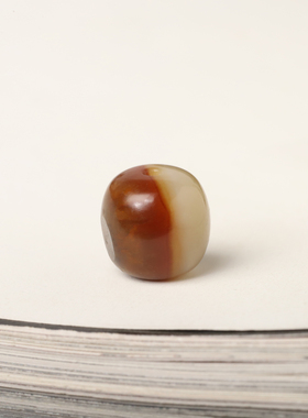 12mm红沁老型珠新疆和田玉籽料红沁单珠散珠籽玉圆珠珠子锁骨珠