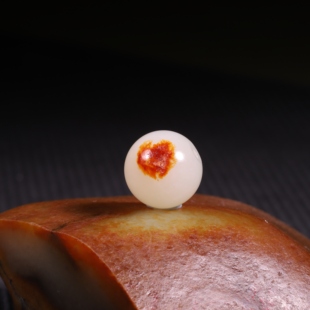 14mm白玉圆珠天然新疆和田玉天然和田玉散珠单珠DIY串珠手链配珠