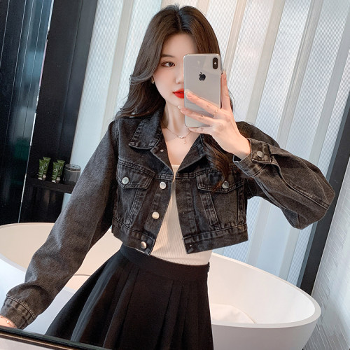 网红炸街牛仔外套女春秋2025新款韩版百搭显瘦短款高腰小个子上衣