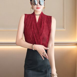 今年流行漂亮的女装2026新款夏季性感V领无袖T恤显瘦洋气女士上衣