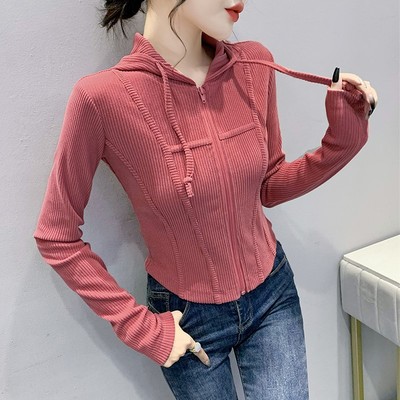 拉链长袖常规纯棉女士