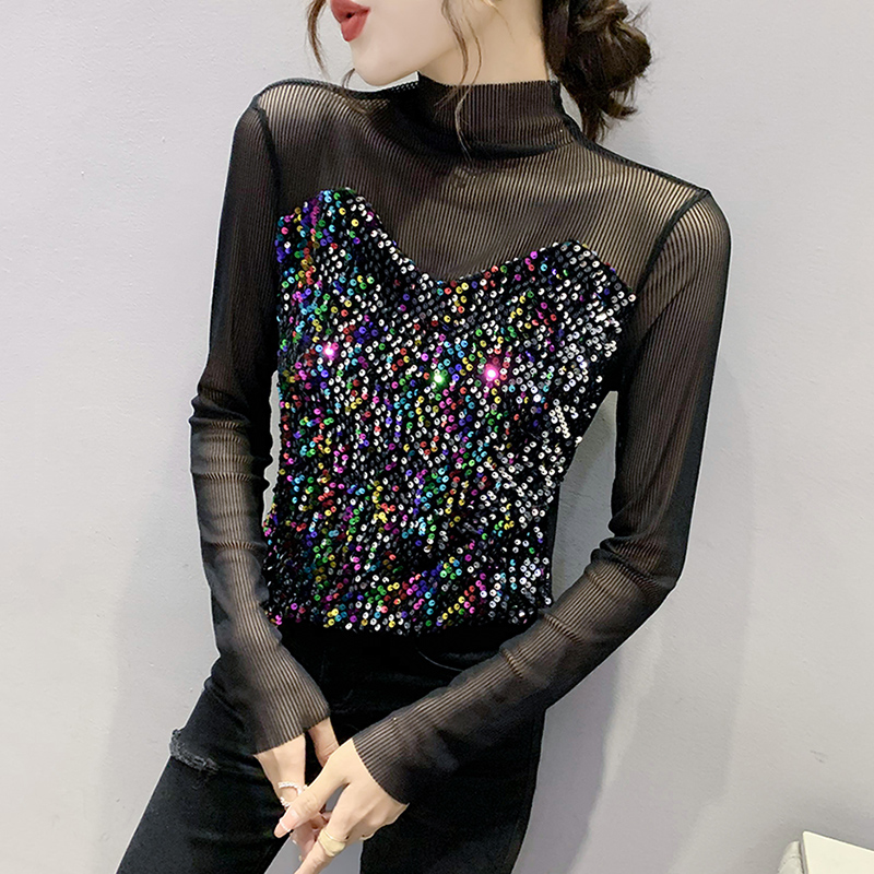 长袖通勤常规其他网纱拼接性