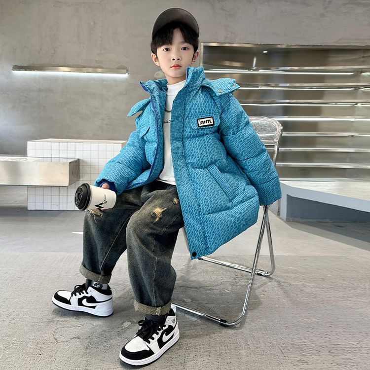 2025男童中大童全身MIU字母白鸭绒羽绒服  F15