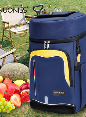 DENUONISS双层车载冷藏冰包大容量露营保温双肩背包饭盒收纳包