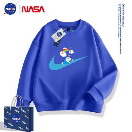 NASA联名叮当猫儿童卫衣春秋中大童男童童装秋冬加绒洋气上衣潮牌