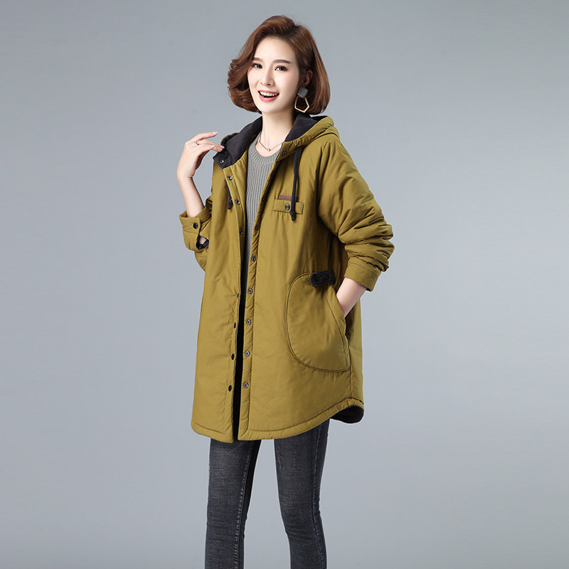 2024年新品棉服中长款加厚保暖棉衣纯色棉衣522款,女装棉衣/棉服,秋牧寒烟