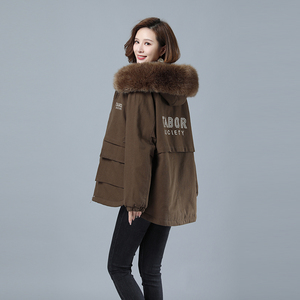 2020冬加绒加厚棉服保暖连帽派克服723款图片
