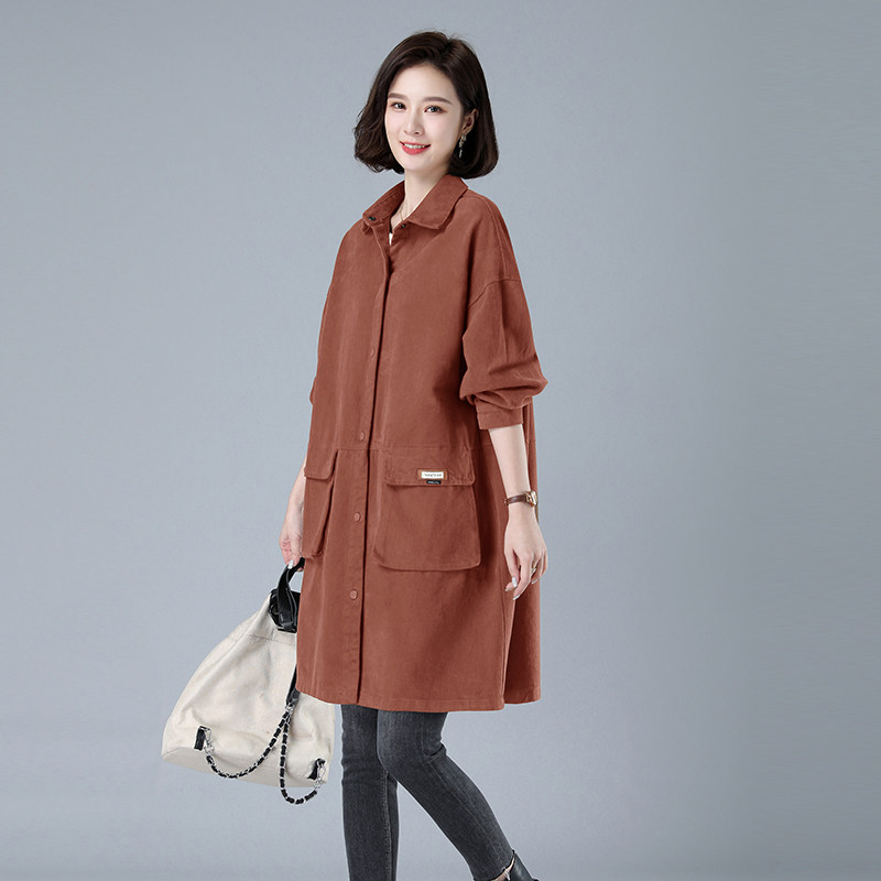 时尚宽松显瘦长款风衣外套女秋冬季新款气质百搭休闲大码女装上衣,女装风衣,秋牧寒烟