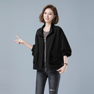 时尚百搭宽松短款夹克外套女秋装新款韩版休闲上衣显瘦气质外穿图片