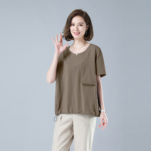 时尚宽松短袖T恤女夏季新款圆领上衣显瘦百搭休闲女装461图片