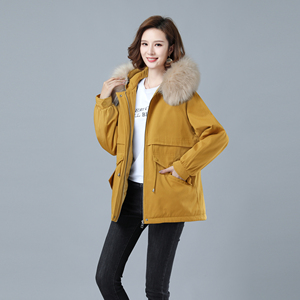 2020冬加绒加厚棉服保暖连帽派克服722款图片