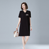 时尚宽松短袖连衣裙女夏季新款韩版显瘦休闲百搭学生裙子8208，女装连衣裙，秋牧寒烟
