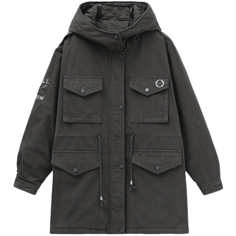 2020冬加绒加厚棉服保暖连帽派克服719款,女装棉衣/棉服,秋牧寒烟