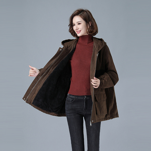 2020冬加绒加厚棉服保暖连帽派克服716款图片