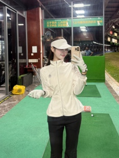 高尔夫服装女秋冬加绒保暖高尔夫套装女高尔夫外套显瘦长裤网球服