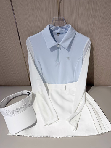 高尔夫服装女夏季冰丝防晒高尔夫长袖套装女显瘦高尔夫裙网球服女