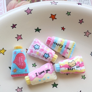 卡通印花牙膏多巴胺可爱小猫字母 串珠DIY手机链条包挂件材料配饰