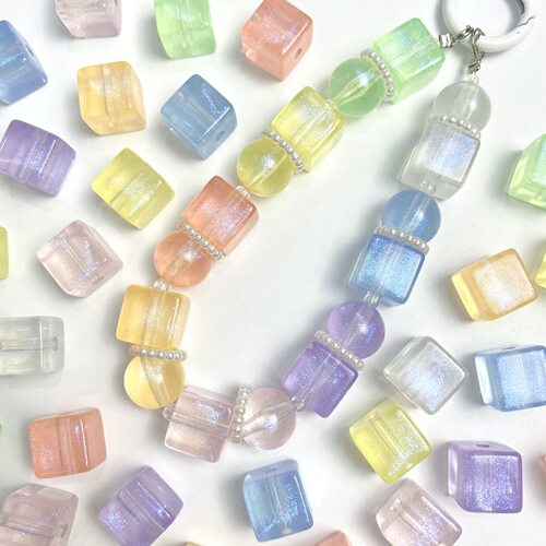 亚克力人鱼姬美丽方块珠配件材料