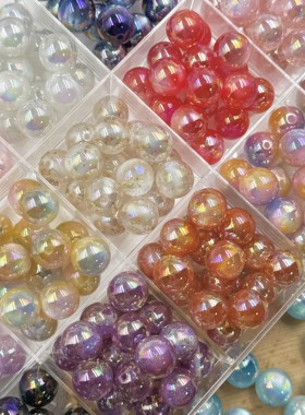 流星16mm金箔/双色/三色渐变uv圆珠树脂 DIY串珠手机链条材料配饰