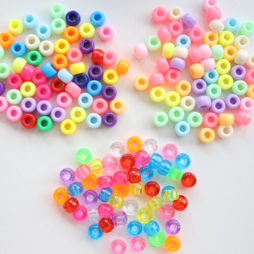 6x9mm大孔珠七彩穿绳桶珠材料