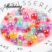夏日夺目混色AB彩糖果色裂纹圆珠爆裂散珠 首饰衣服辅料饰品配件